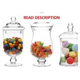 MyGift Clear Glass Apothecary Jars with Lid, Decor