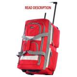 Olympia U.S.A. 8 Pocket Rolling Duffel Bag, Red, 2