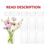 12pcs Cylinder Vases for Centerpieces - 6 Inch Tal