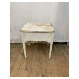 White Painted Wood Storage Table