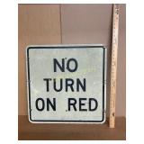 Metal Traffic Sign: No Turn on Red'