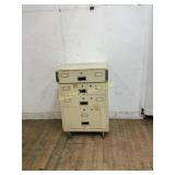 4 Drawer Metal Filing Cabinet on Casters