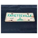 1967 Fayetteville License Plate