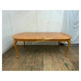 Rectangular Pine Dining Table with Cabriole Legs