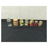 7 Glass Jars with Varied Contents
