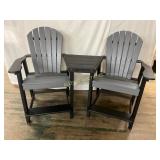 POLYWOOD Adirondack-Style Deck Chairs with Table