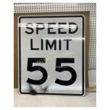Reflective Metal Speed Limit 55 Sign