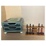 Golf-Themed Box and Pipe Rack Set