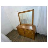 Wood Dresser with Mirror