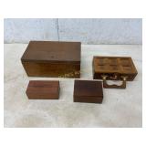 4 Wooden Storage Boxes