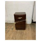 Wooden Side Table with Drawer and Door