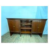 Wood Credenza with Open Shelving