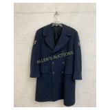Navy Blue Double-Breasted Military Overcoat