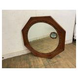 Wood Mirror with Engraved Frame