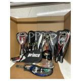 Tennis and Squash Rackets with Covers