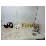 Kitchen Items Including Canisters, Strainer