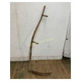 Wooden Scythe with Metal Blade