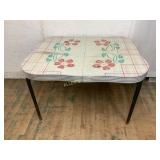 Retro Metal and Laminate Floral Table