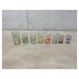 8 Illustrated Glasses with Various Designs