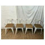4 Metal and Wood Dining Chairs