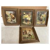 Four Framed Prints of Newsboys with Dogs