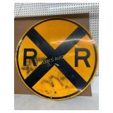 Round Railroad Crossing Sign