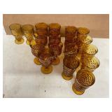 Amber Glass Goblets and Tumblers