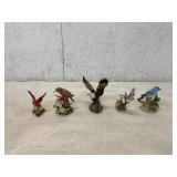 5 Porcelain Bird Figurines