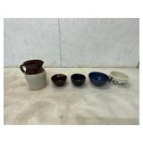 5 Ceramic Pitcher and Bowls