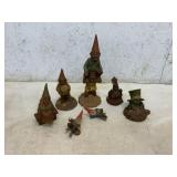 7 Painted Gnome Figurines