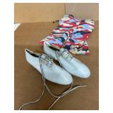 White Leather Tap Shoes with Metal Plates