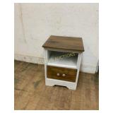 Two-Tone Wooden Nightstand with Drawer