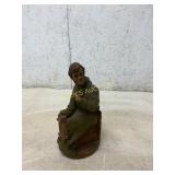 Clay Sculpture of Seated Figure Holding Tablet