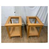 Two Wood Project Tables with Open Frames