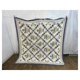 Floral Hand-Pieced Quilt with Applique