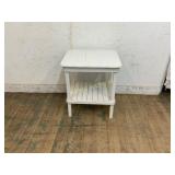 White Painted Wood Side Table