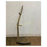 Wooden Scythe with Curved Metal Blade