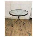 Round Metal and Glass Patio Table