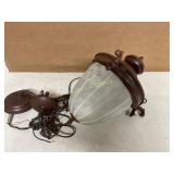 Frosted Glass and Metal Hanging Light