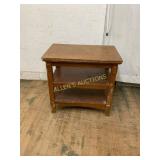 Rectangular Three-Shelf Wooden Side Table