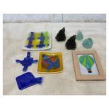 Collection of 9 Glass Art Pieces