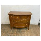 Oak Four-Drawer Bowfront Dresser