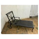 Metal Chaise Lounge with Lattice Design
