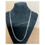 Figaro Style Sterling Silver Chain Necklace