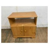 Natural Pine Wood Two-Door Cabinet