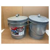 2 Behrens Galvanized Metal Containers