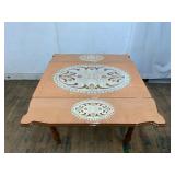 Wood Dining Table with Inlaid Designs