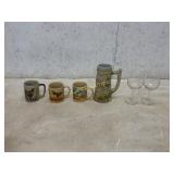6 Drinkware Items: Mugs, Wine Glasses, and Stein