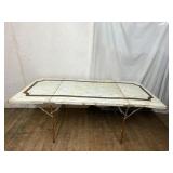 Metal Folding Table with Faux Marble Top