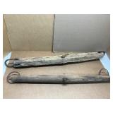 2 Rustic Wooden Single Trees